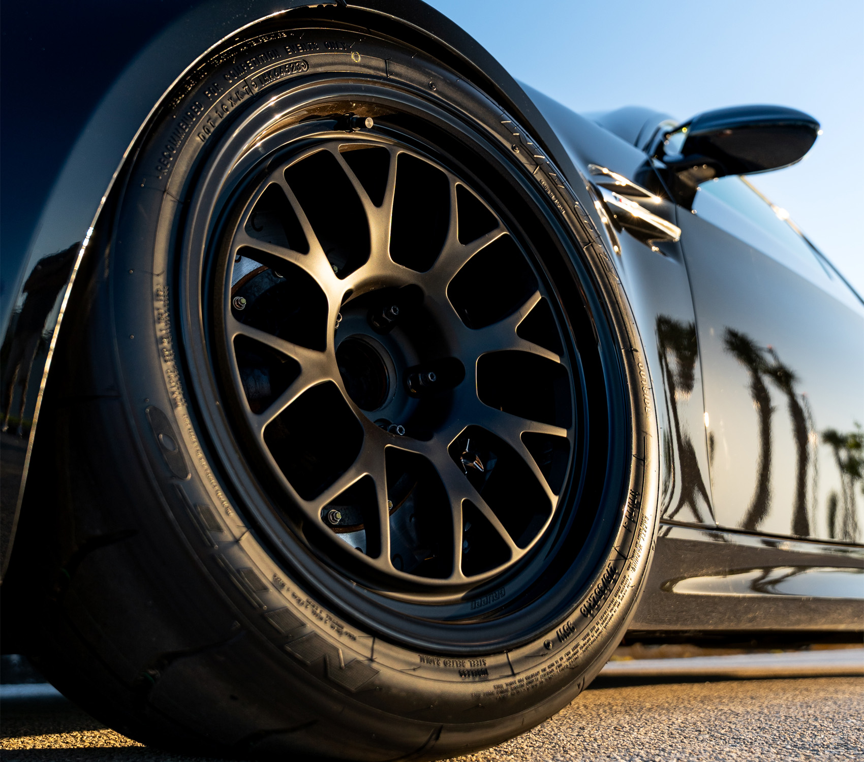 E92 M3 A08R wheels in Satin Black with Gloss Black Lips